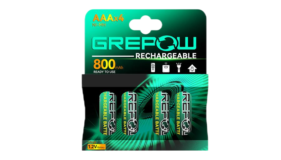  800mah AAA 鎳氫可充電電池組4節